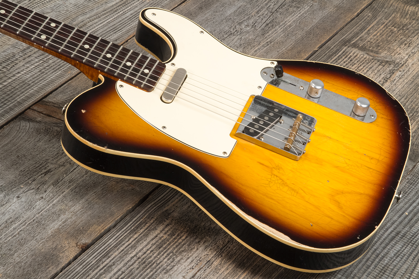 Haar Guitars Trad T Custom 2s Lindy Fralin Ht Rw #42267 - Aged 2-tone Tobacco - Guitarra eléctrica con forma de tel - Variation 2