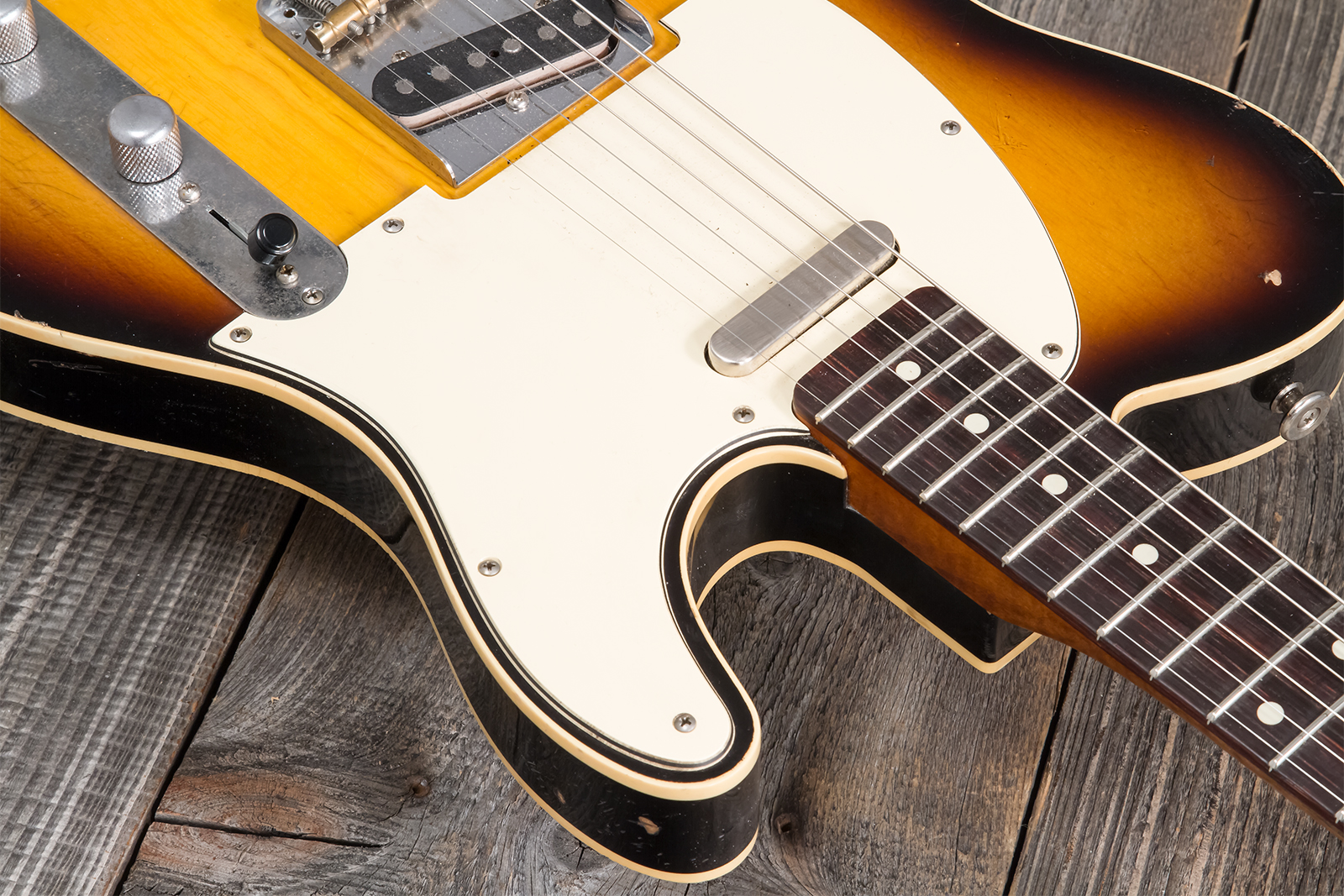 Haar Guitars Trad T Custom 2s Lindy Fralin Ht Rw #42267 - Aged 2-tone Tobacco - Guitarra eléctrica con forma de tel - Variation 4