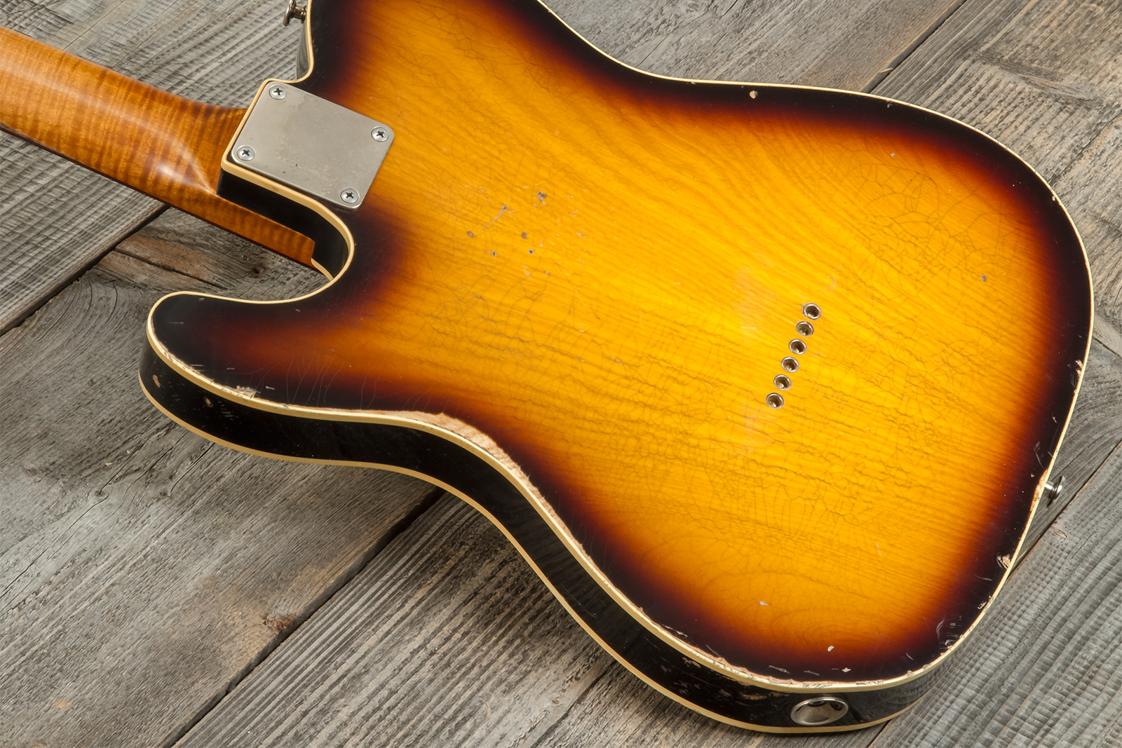Haar Guitars Trad T Custom 2s Lindy Fralin Ht Rw #42267 - Aged 2-tone Tobacco - Guitarra eléctrica con forma de tel - Variation 7