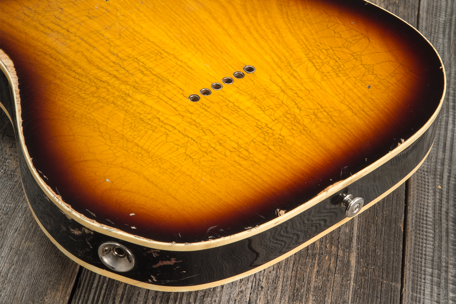 Haar Guitars Trad T Custom 2s Lindy Fralin Ht Rw #42267 - Aged 2-tone Tobacco - Guitarra eléctrica con forma de tel - Variation 8