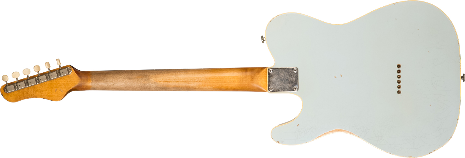 Haar Guitars Trad T Custom 2s Lindy Fralin Ht Rw #42268 - Aged Sonic Blue - Guitarra eléctrica con forma de tel - Variation 1