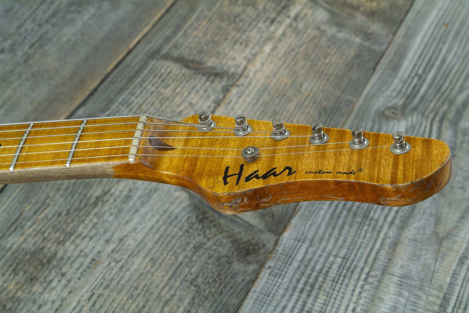 Haar Guitars Trad T Custom 2s P90 Lindy Fralin Mn Ht #43488 - Orange See Through - Guitarra eléctrica con forma de tel - Variation 9