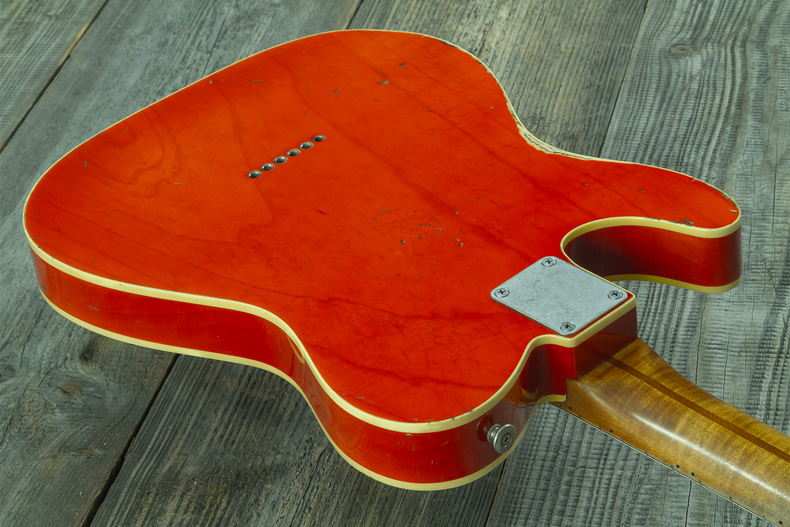 Haar Guitars Trad T Custom 2s P90 Lindy Fralin Mn Ht #43488 - Orange See Through - Guitarra eléctrica con forma de tel - Variation 10