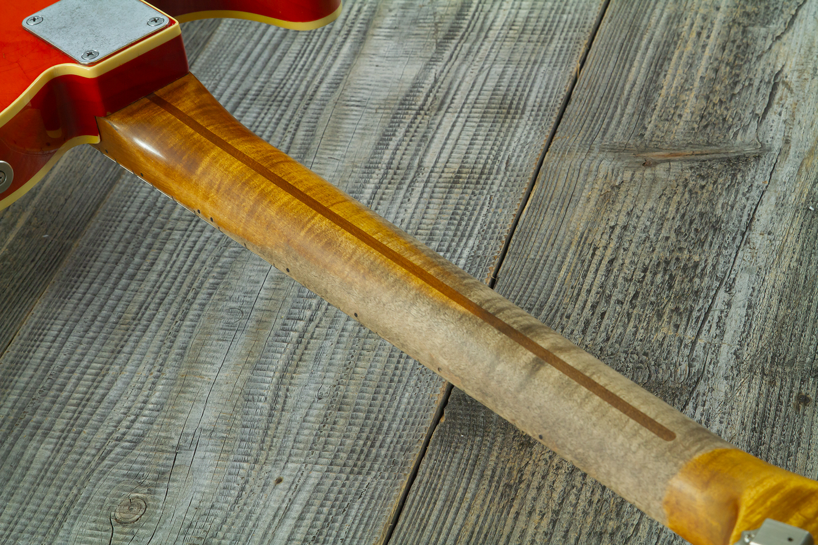 Haar Guitars Trad T Custom 2s P90 Lindy Fralin Mn Ht #43488 - Orange See Through - Guitarra eléctrica con forma de tel - Variation 13