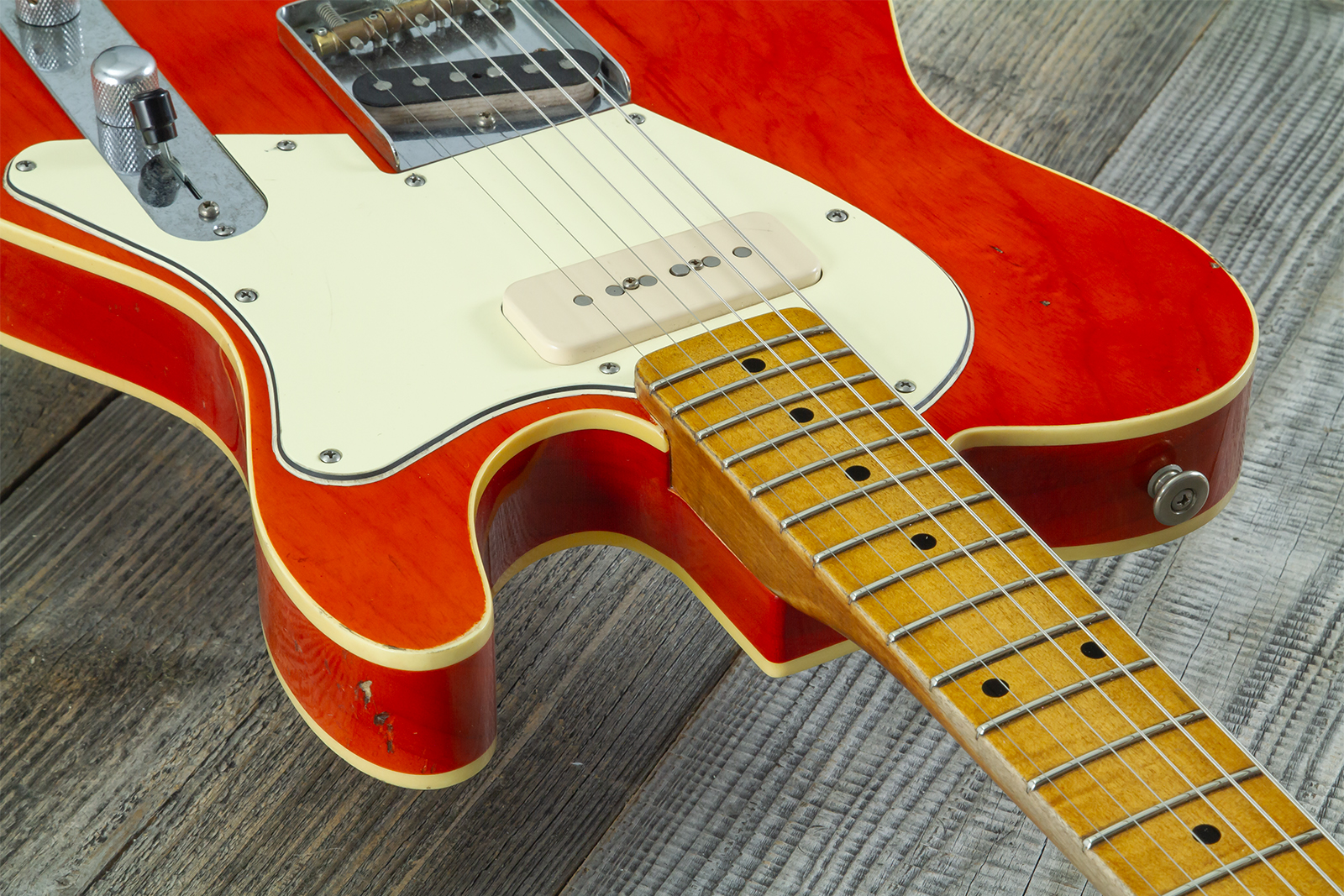 Haar Guitars Trad T Custom 2s P90 Lindy Fralin Mn Ht #43488 - Orange See Through - Guitarra eléctrica con forma de tel - Variation 7