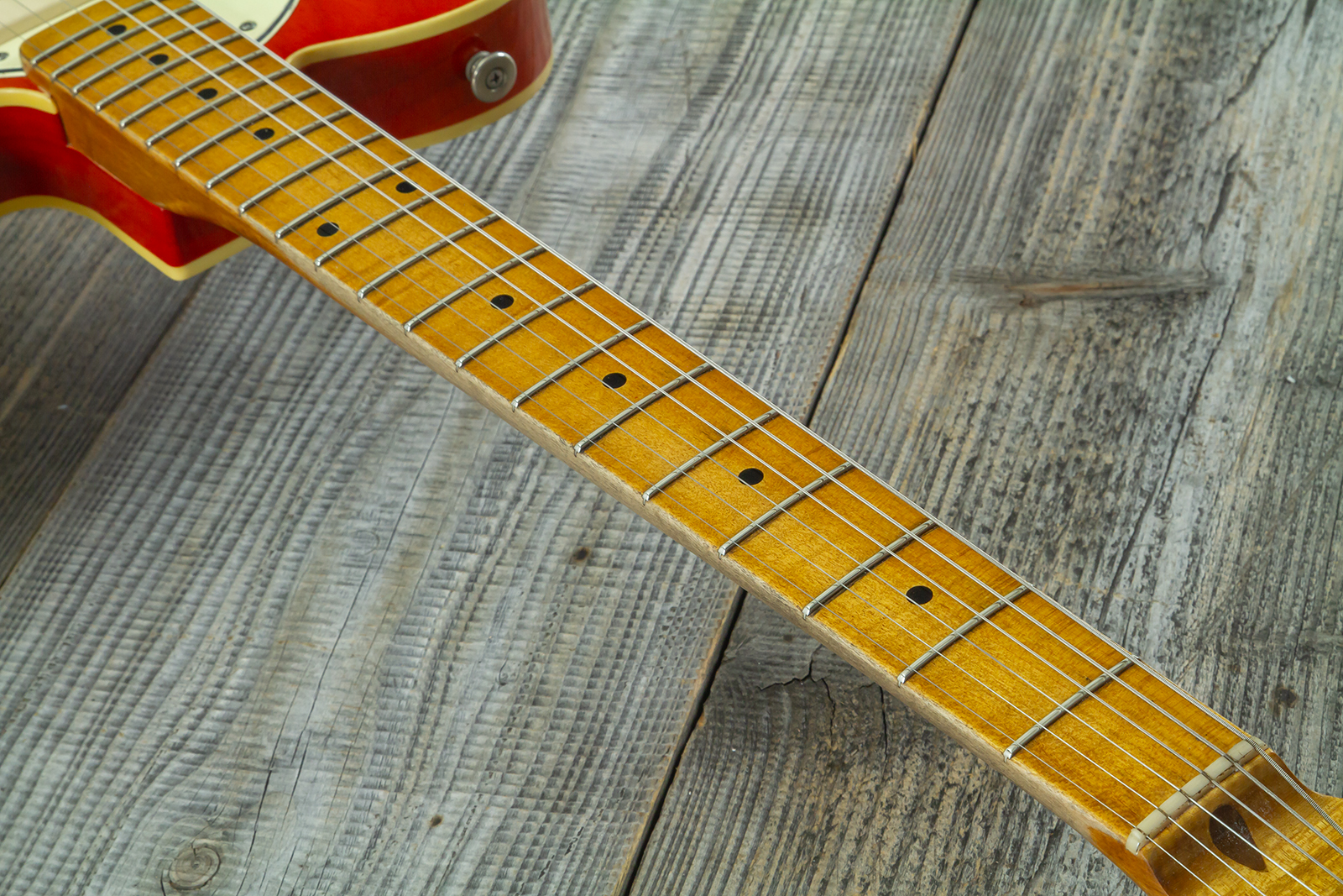 Haar Guitars Trad T Custom 2s P90 Lindy Fralin Mn Ht #43488 - Orange See Through - Guitarra eléctrica con forma de tel - Variation 8