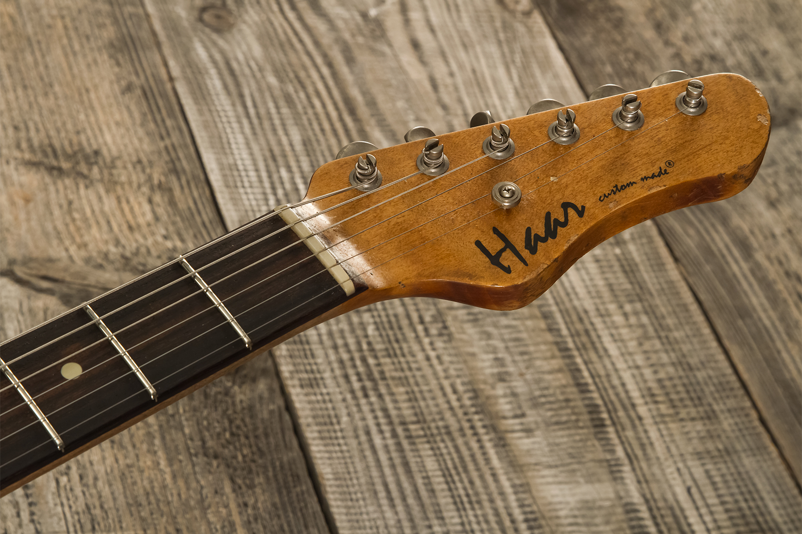 Haar Guitars Trad T Custom Sh Lindy Fralin Ht Rw #42271 - Aged Burgundy - Guitarra eléctrica con forma de tel - Variation 11