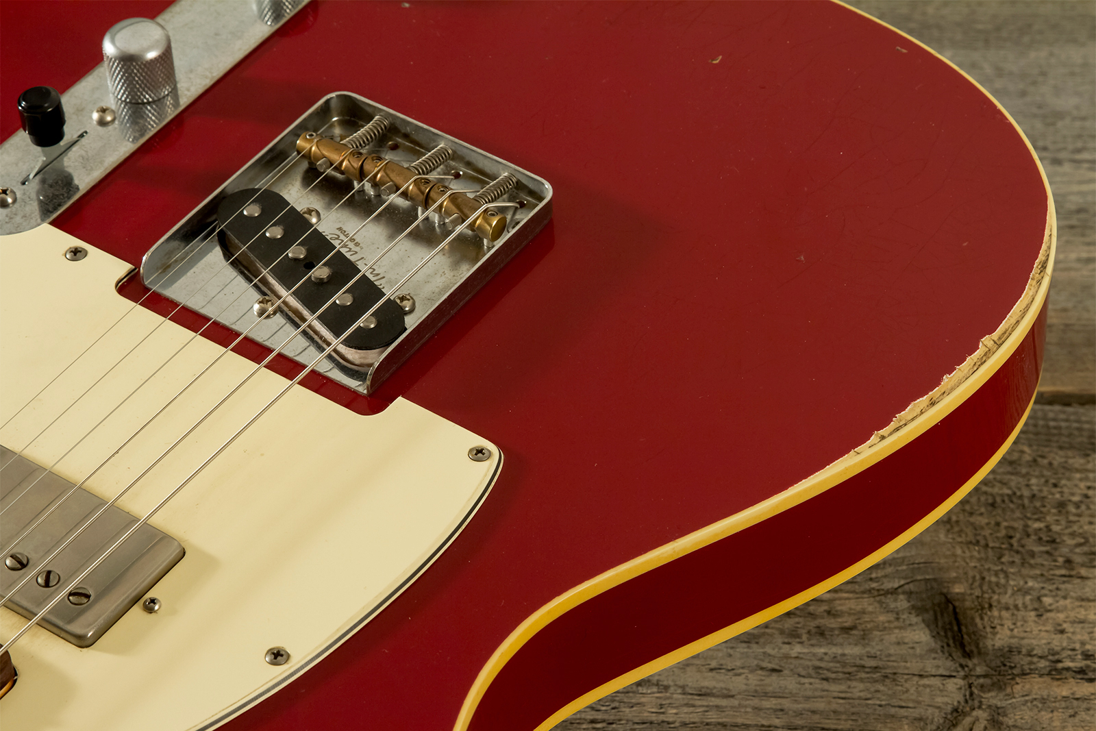 Haar Guitars Trad T Custom Sh Lindy Fralin Ht Rw #42271 - Aged Burgundy - Guitarra eléctrica con forma de tel - Variation 3