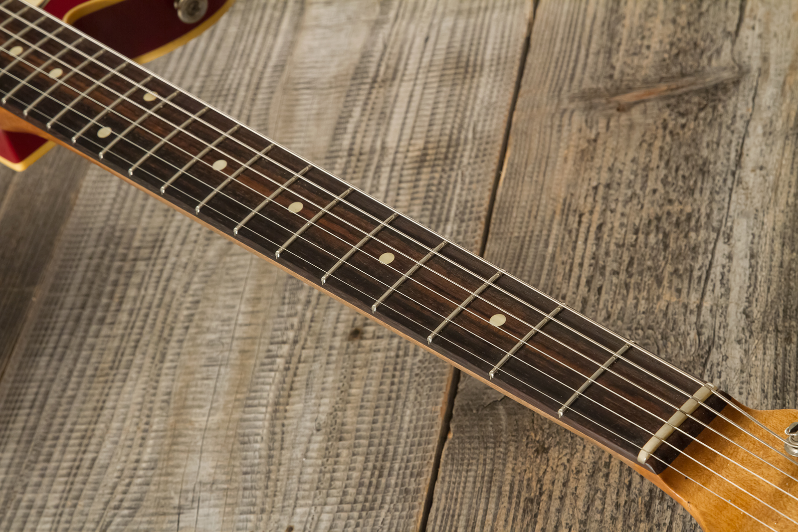 Haar Guitars Trad T Custom Sh Lindy Fralin Ht Rw #42271 - Aged Burgundy - Guitarra eléctrica con forma de tel - Variation 6
