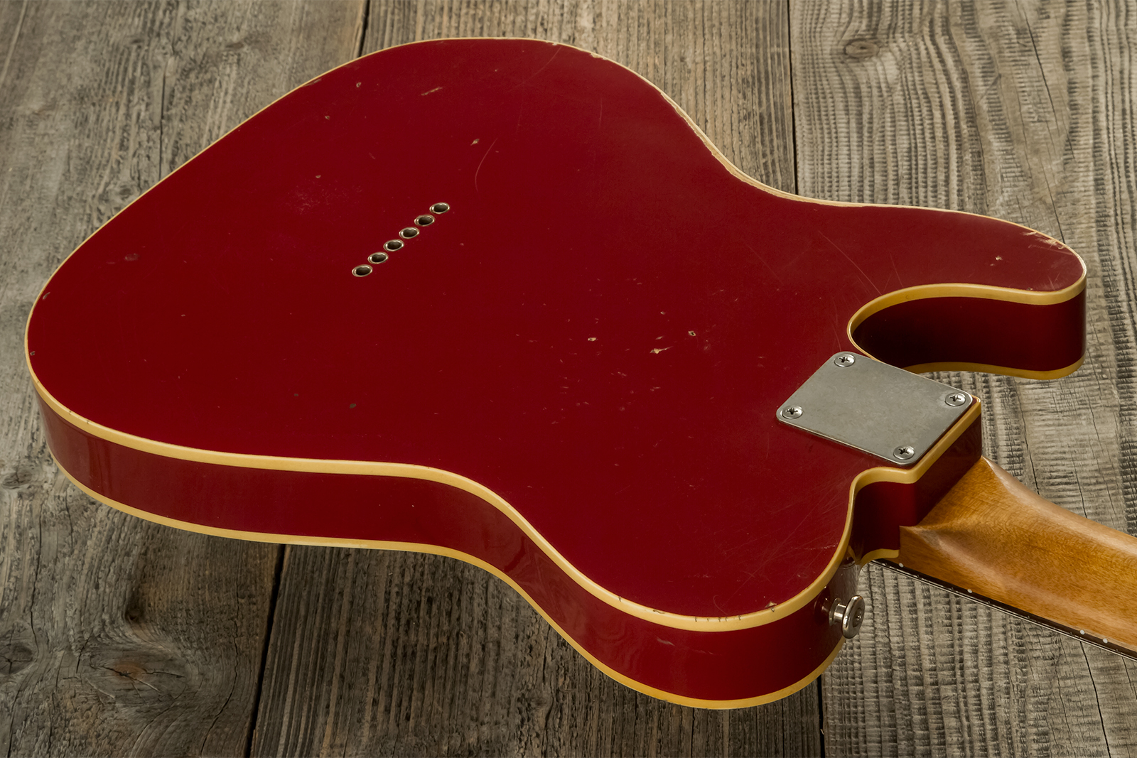 Haar Guitars Trad T Custom Sh Lindy Fralin Ht Rw #42271 - Aged Burgundy - Guitarra eléctrica con forma de tel - Variation 7