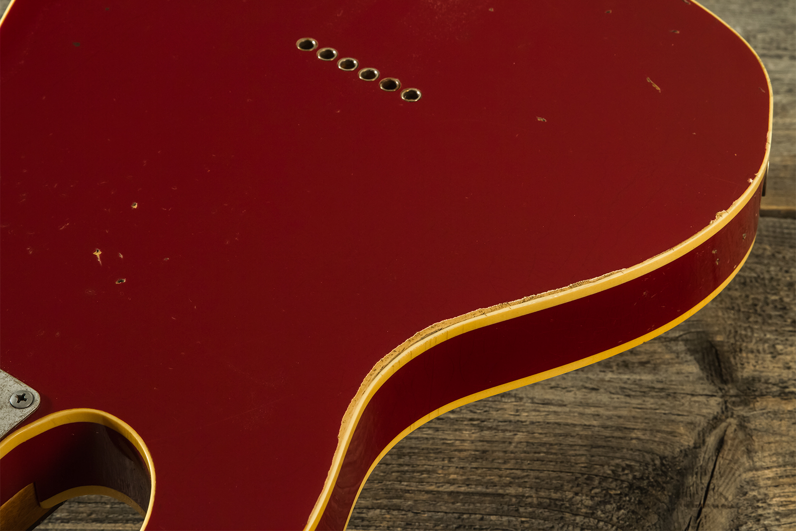Haar Guitars Trad T Custom Sh Lindy Fralin Ht Rw #42271 - Aged Burgundy - Guitarra eléctrica con forma de tel - Variation 8