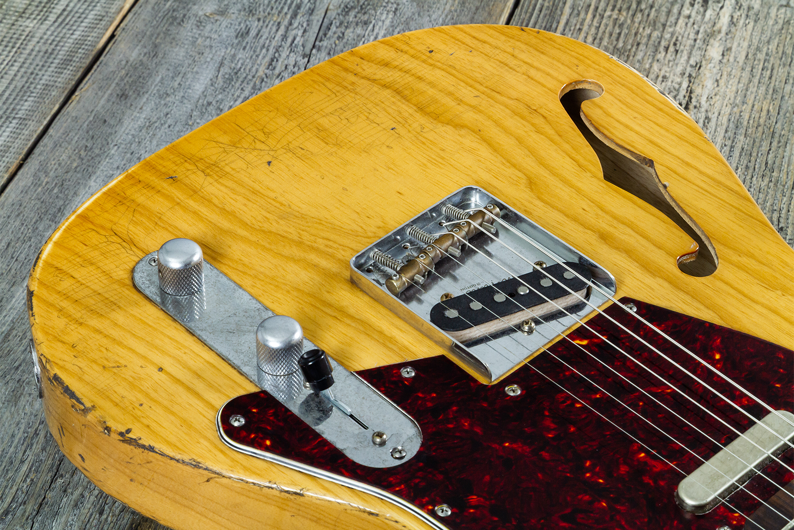 Haar Guitars Trad T Thinline 2s Lindy Fralin Rw #43483 - Aged Antique Natural - Guitarra eléctrica con forma de tel - Variation 3