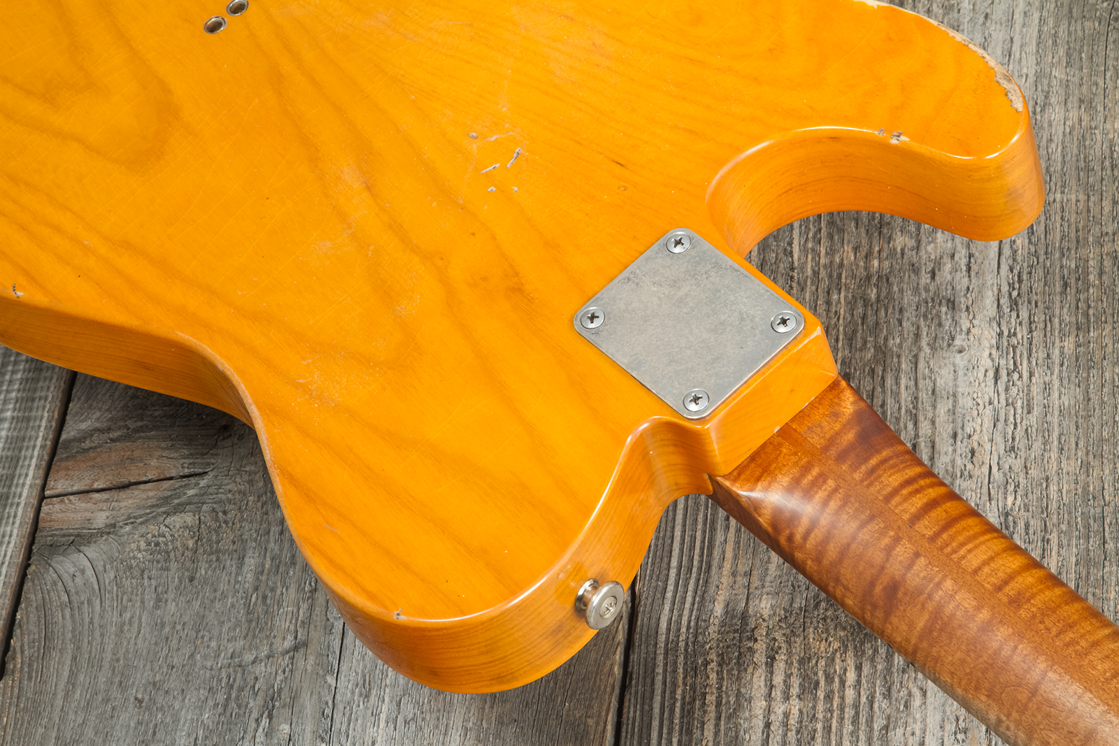Haar Guitars Trad T Thinline Sh Tv Jones / Lindy Fralin Ht Mn #42270 - Aged Orange Antique - Guitarra eléctrica con forma de tel - Variation 9