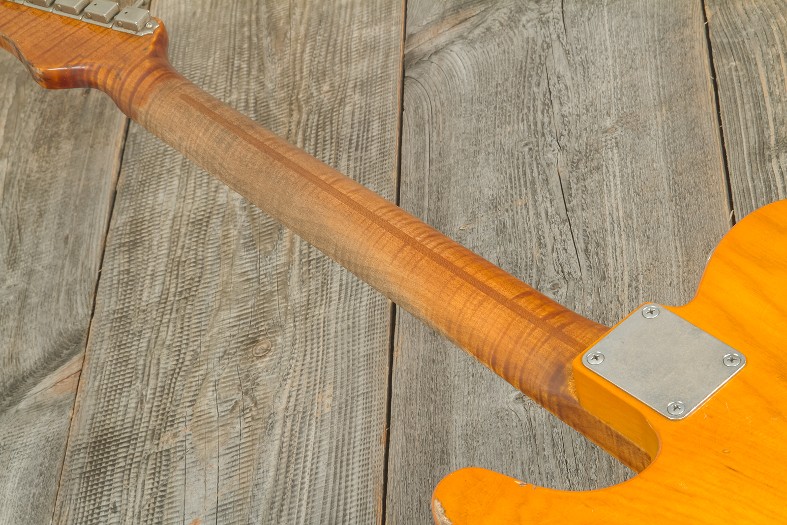 Haar Guitars Trad T Thinline Sh Tv Jones / Lindy Fralin Ht Mn #42270 - Aged Orange Antique - Guitarra eléctrica con forma de tel - Variation 10
