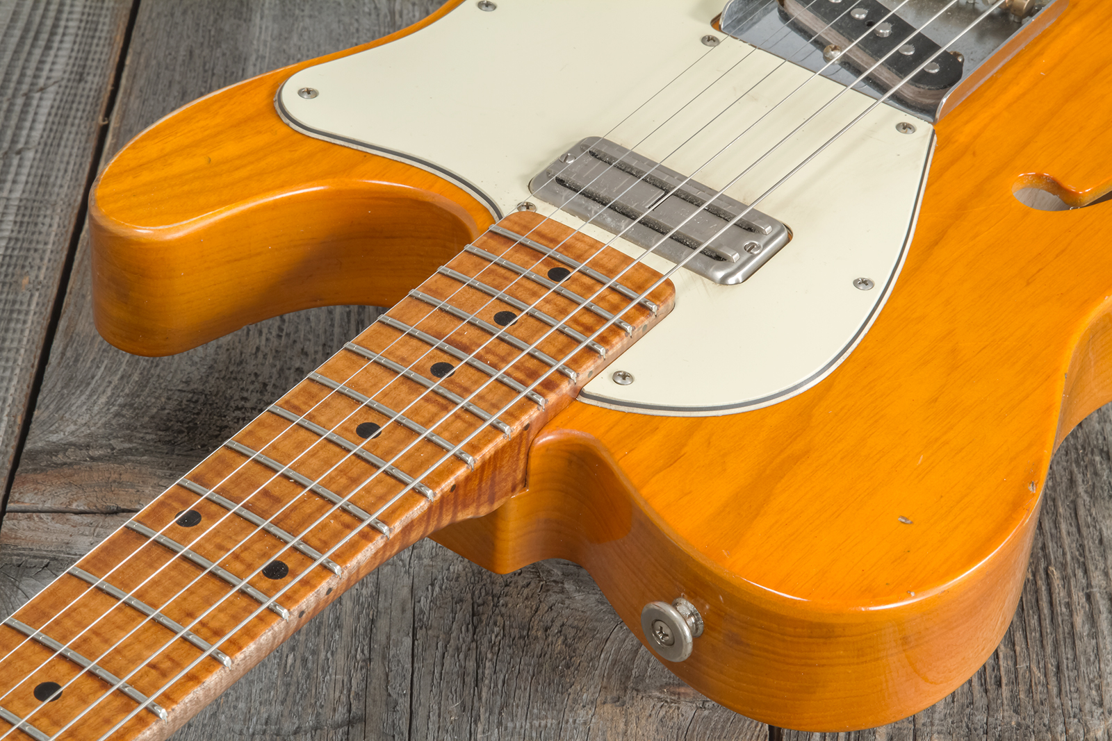 Haar Guitars Trad T Thinline Sh Tv Jones / Lindy Fralin Ht Mn #42270 - Aged Orange Antique - Guitarra eléctrica con forma de tel - Variation 4