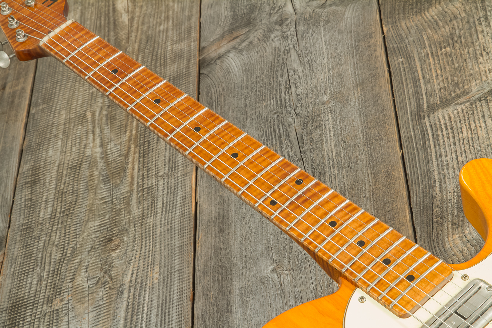 Haar Guitars Trad T Thinline Sh Tv Jones / Lindy Fralin Ht Mn #42270 - Aged Orange Antique - Guitarra eléctrica con forma de tel - Variation 5
