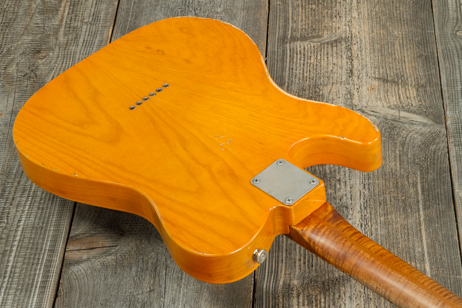 Haar Guitars Trad T Thinline Sh Tv Jones / Lindy Fralin Ht Mn #42270 - Aged Orange Antique - Guitarra eléctrica con forma de tel - Variation 7