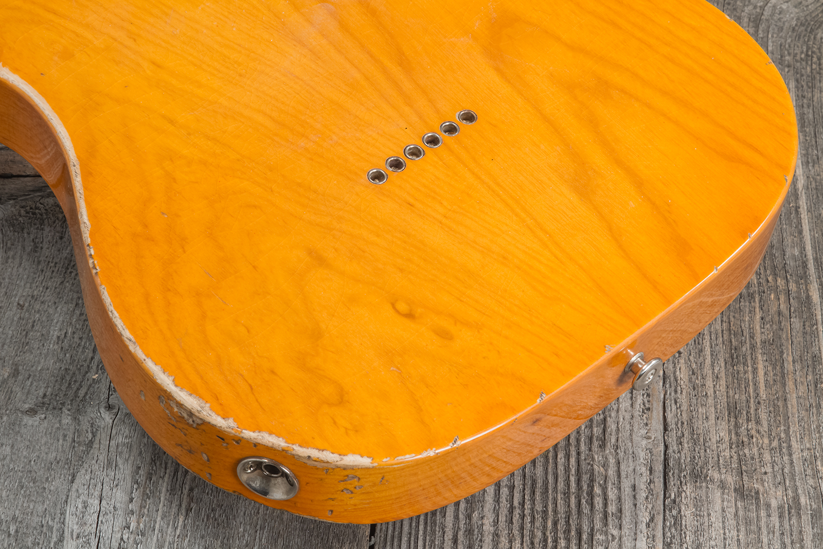 Haar Guitars Trad T Thinline Sh Tv Jones / Lindy Fralin Ht Mn #42270 - Aged Orange Antique - Guitarra eléctrica con forma de tel - Variation 8