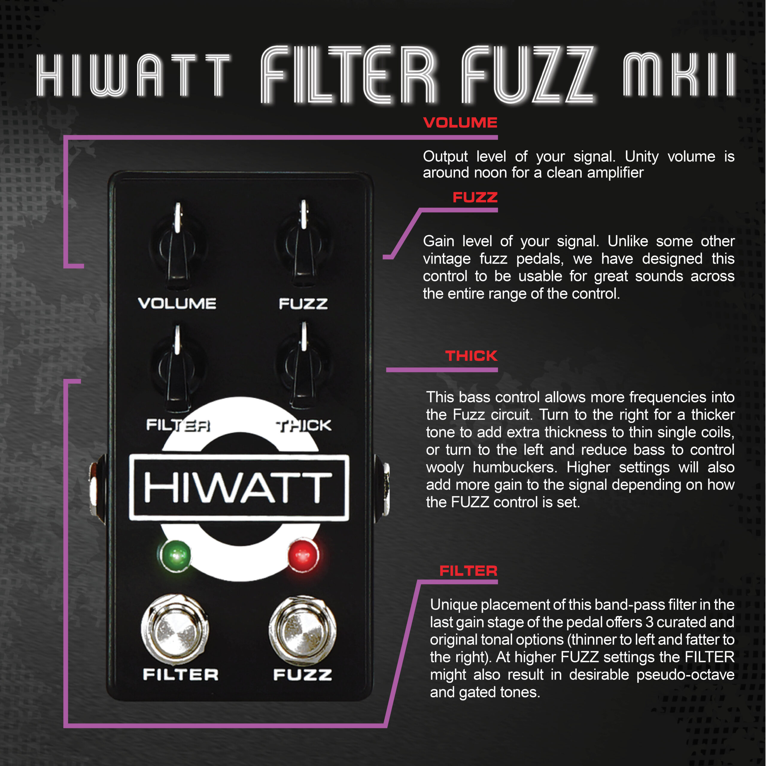 Hiwatt Filter Fuzz Mkii - Pedal overdrive / distorsión / fuzz - Variation 2