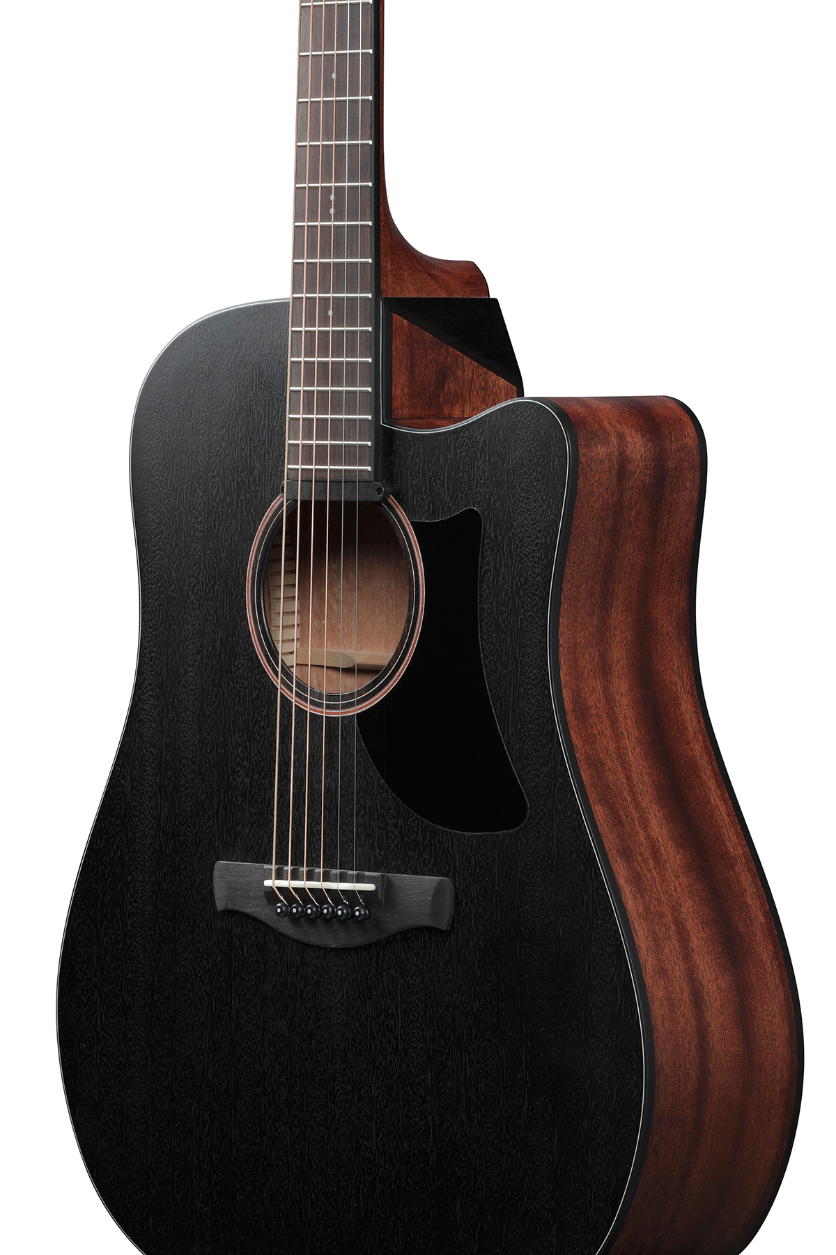 Ibanez Aad190ce Wkh Advanced Dreadnought Cw Tout Okoume Ova - Weathered Black Open Pore - Guitarra electro acustica - Variation 2