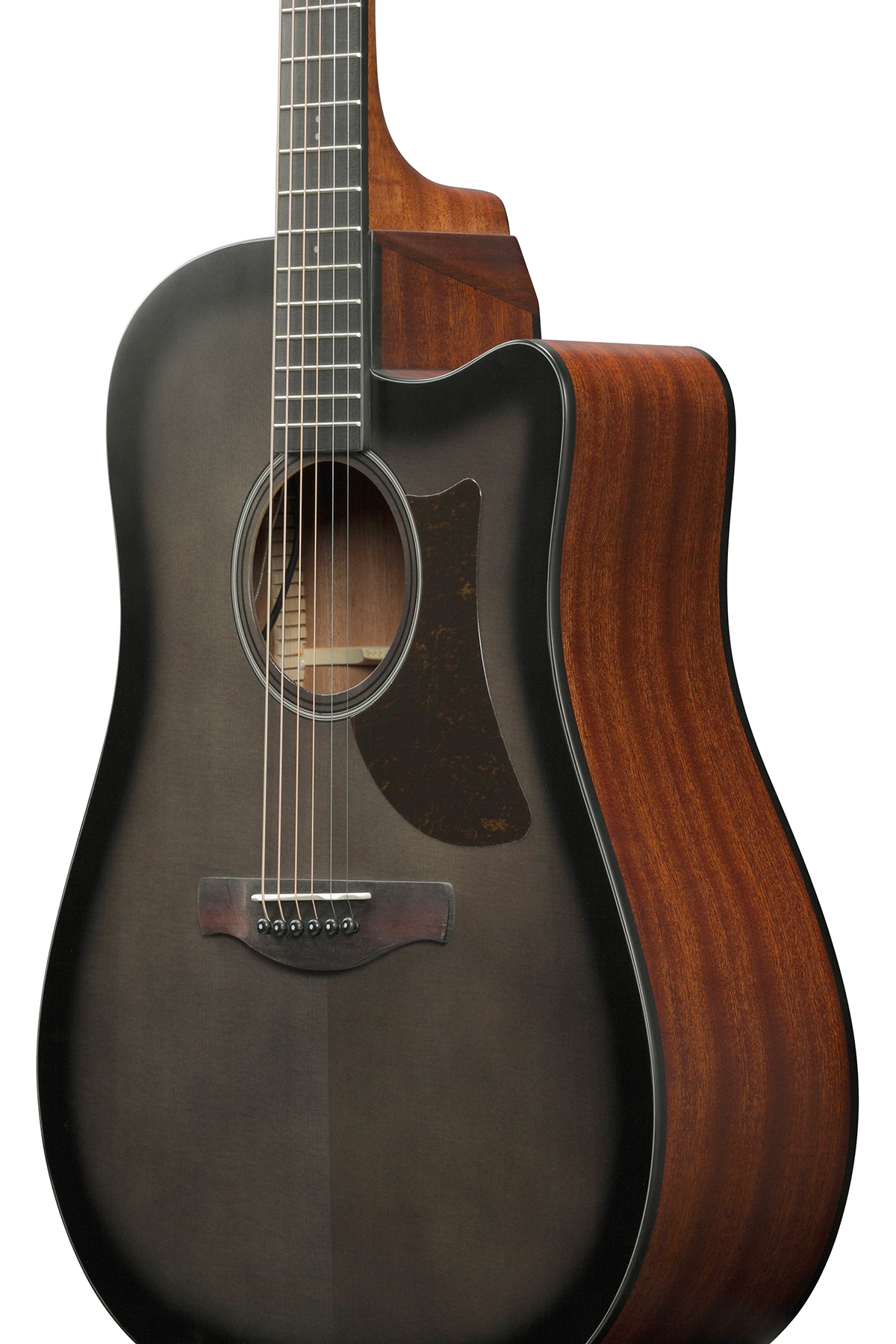 Ibanez Aad50ce Tcb Advanced Dreadnought Cw Epicea Sapele Pur - Transparent Charcoal Burst Low Gloss - Guitarra electro acustica - Variation 2