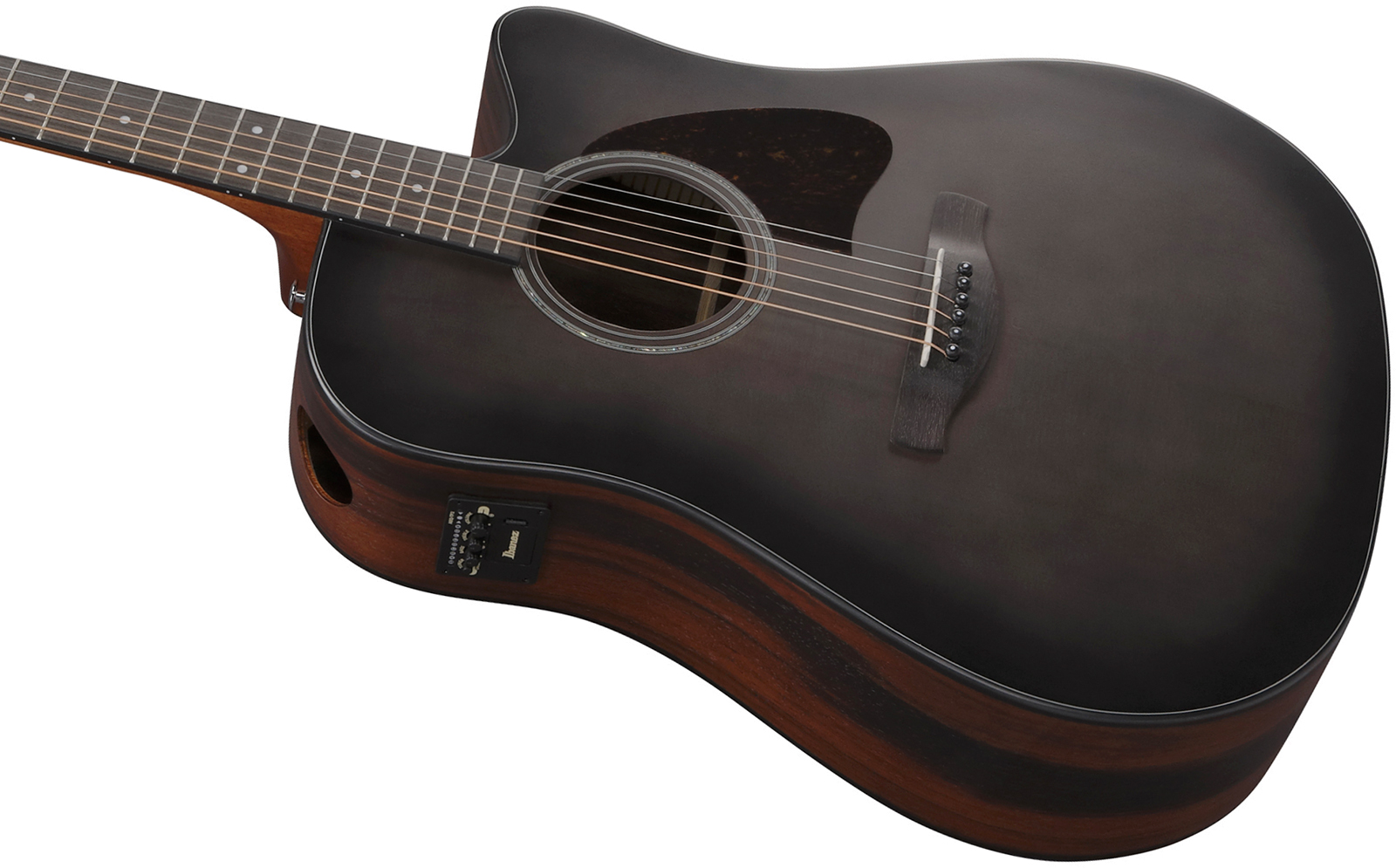 Ibanez Aad70ce Tbn Advanced Dreadnought Cw Epicea Ebene Pur - Transparent Charcoal Burst - Guitarra folk - Variation 2