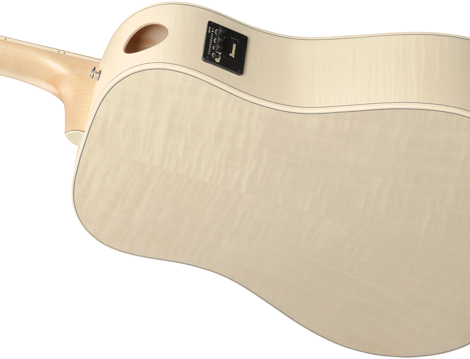 Ibanez Aad77m1e Oaw Advanced Dreadnought Cw Epicea Erable Mn - Open Pore Antique White - Guitarra folk - Variation 5