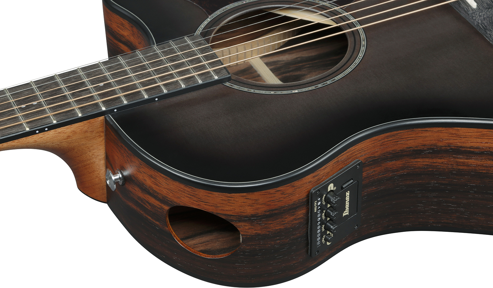 Ibanez Aam70ce Tbn Advanced Auditorium Cw Epicea Ebene Pur - Transparent Charcoal Burst - Guitarra folk - Variation 4