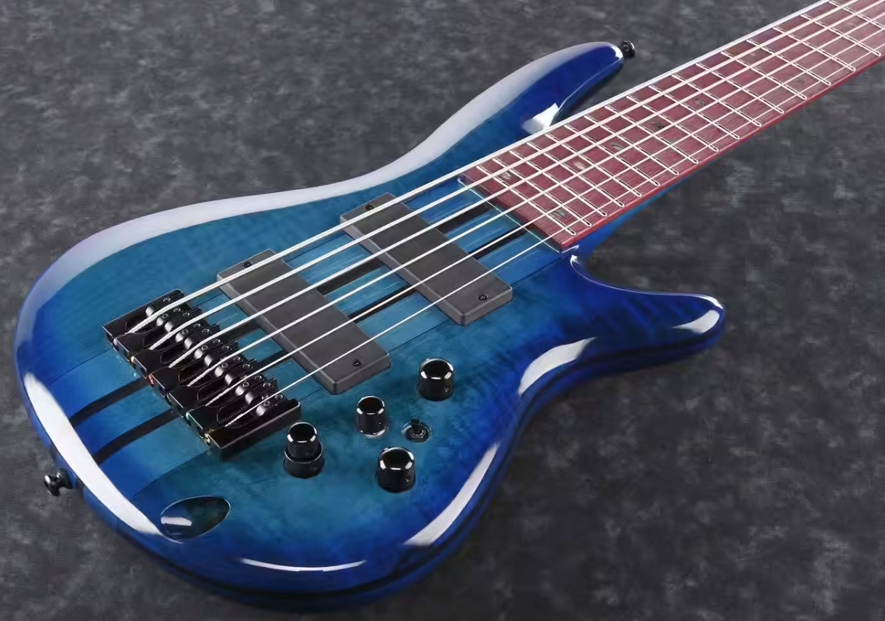 Ibanez Adam Nitti Anb306 Signature 6c Active Bartolini Pur - Transparent Blue - Bajo eléctrico de cuerpo sólido - Variation 2