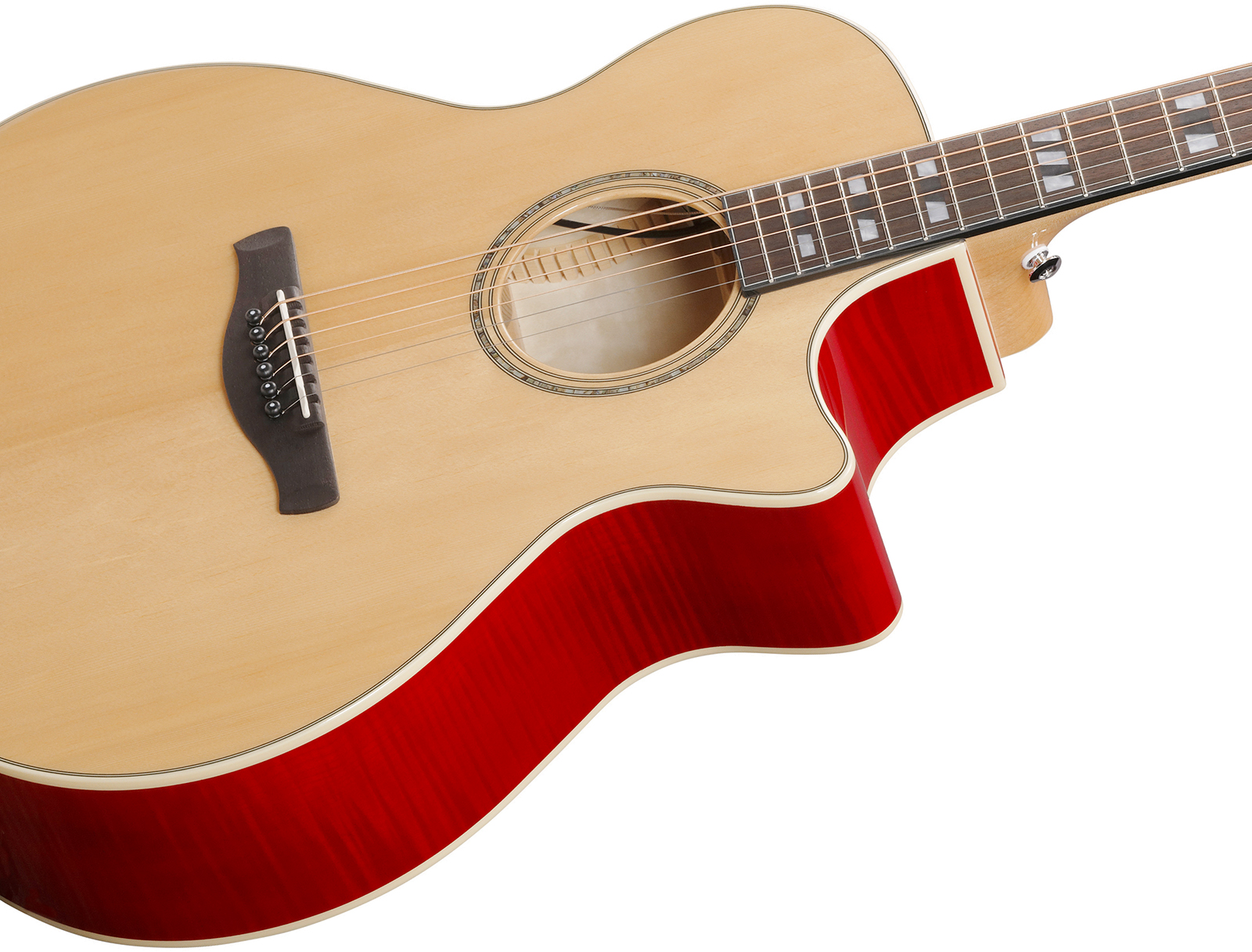 Ibanez Ae170 Ntr Concert Thinline Cw Epicea Erable Ova - Natural Top, Transparent Red Back - Guitarra folk - Variation 3