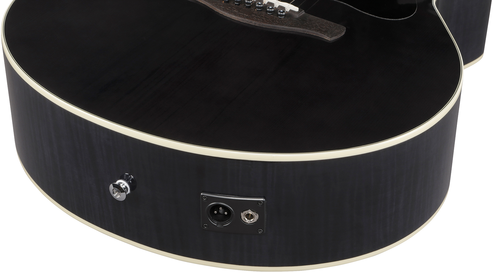 Ibanez Ae170 Tbk Concert Thinline Cw Epicea Erable Ova - Transparent Black - Guitarra folk - Variation 4