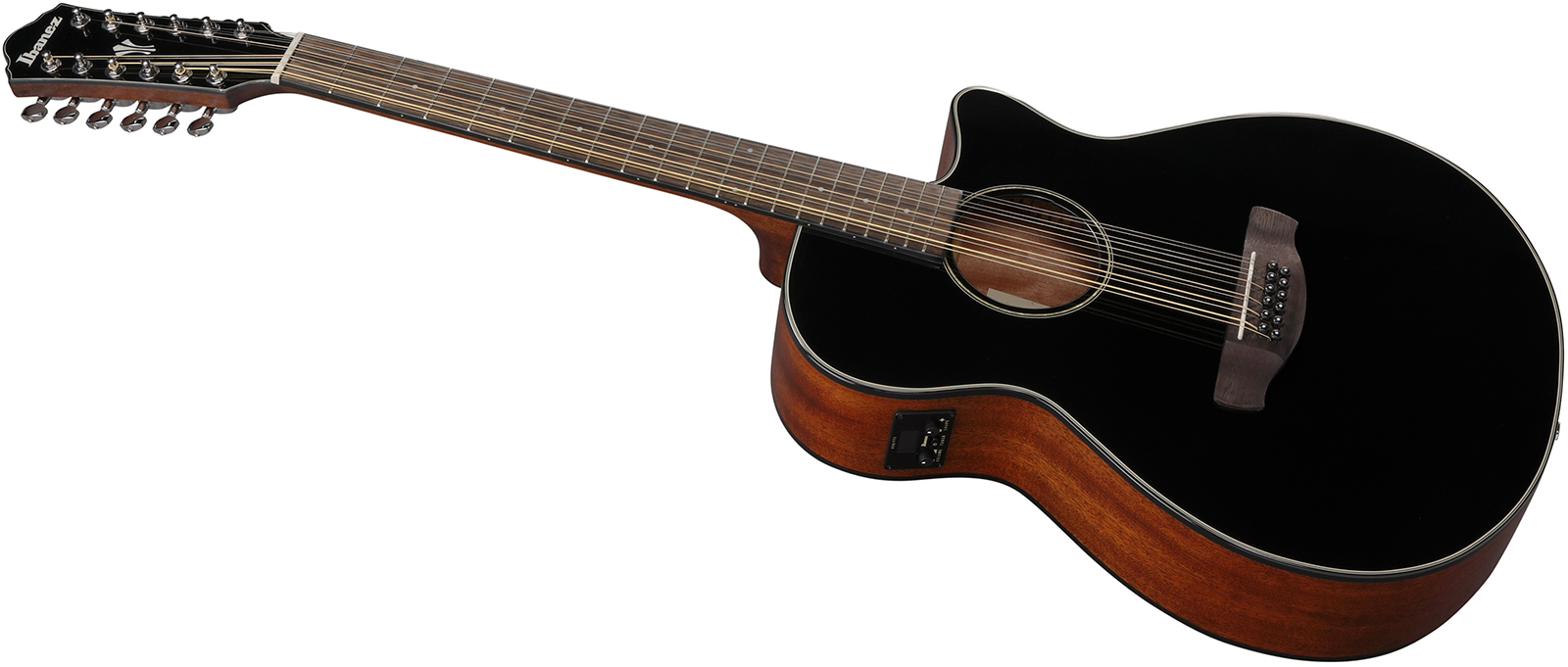 Ibanez Aeg5012 Bkh Concert 12c Epicea Okoume Lau - Black - Guitarra folk - Variation 2