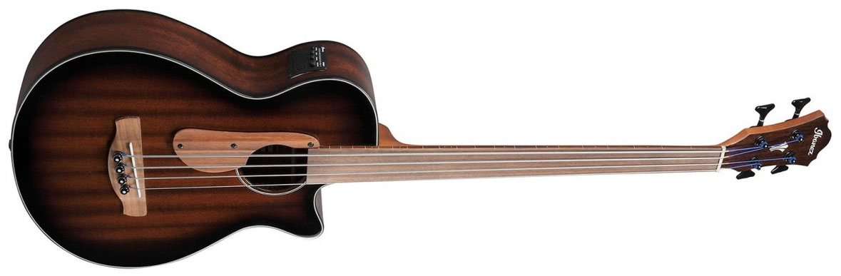 Ibanez Aegb24fe Mhs Fretless Cw Tout Sapele Noy - Mahogany Sunburst - Bajo acústico - Variation 1