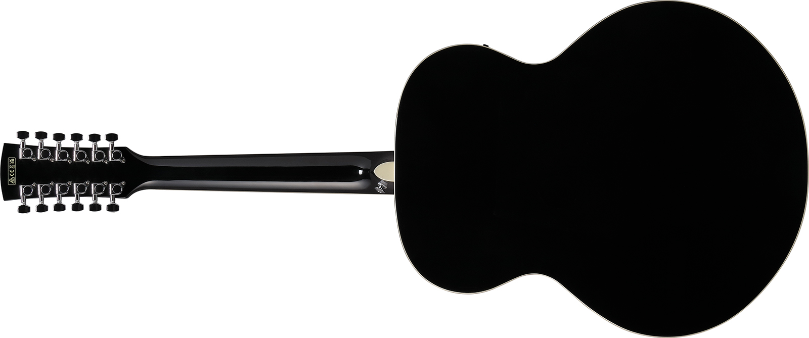 Ibanez Aj7012m1e Bk Jumbo 12c Epicea Okoume Lau - Black - Guitarra folk - Variation 1