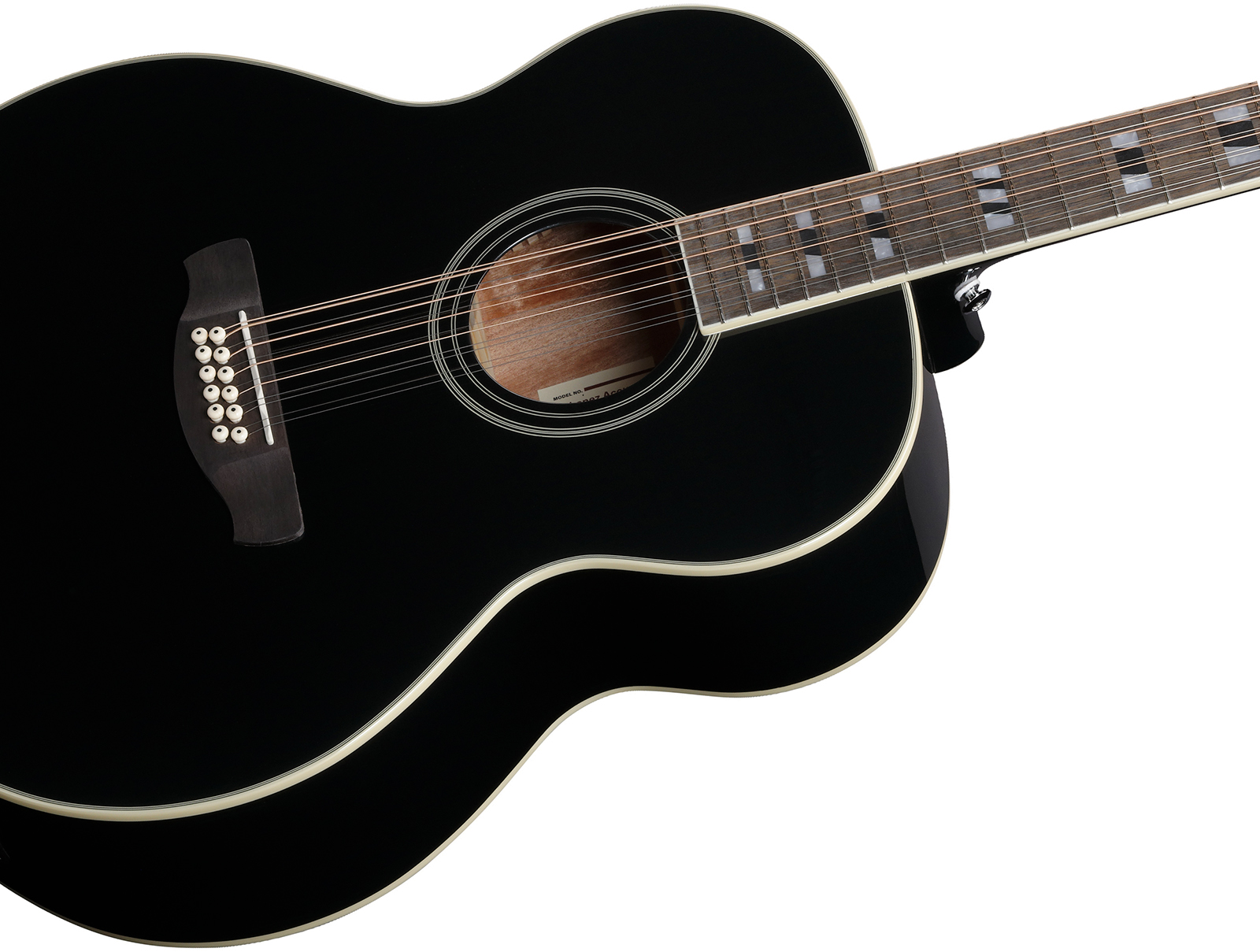 Ibanez Aj7012m1e Bk Jumbo 12c Epicea Okoume Lau - Black - Guitarra folk - Variation 3