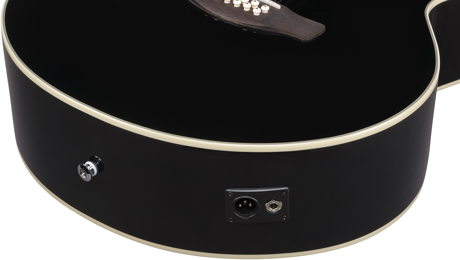 Ibanez Aj7012m1e Bk Jumbo 12c Epicea Okoume Lau - Black - Guitarra folk - Variation 4