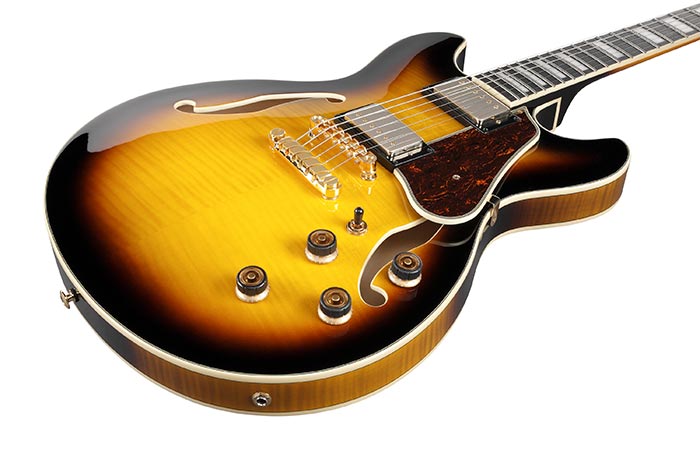 Ibanez As93fm Ays Artcore Expressionist Hh Ht Eb - Antique Yellow Sunburst - Guitarra eléctrica semi caja - Variation 2