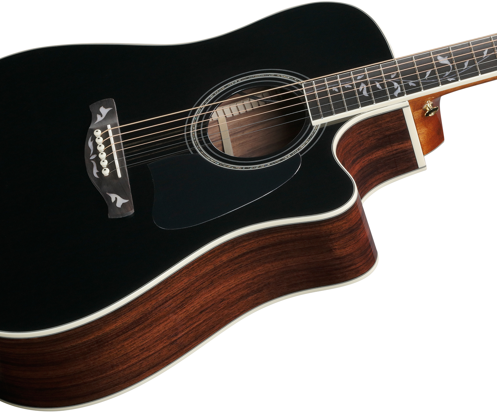 Ibanez Aw391rce Bkh Artwood Dreadnought Cw Epicea Palissandre Rw - Black Top - Guitarra folk - Variation 2