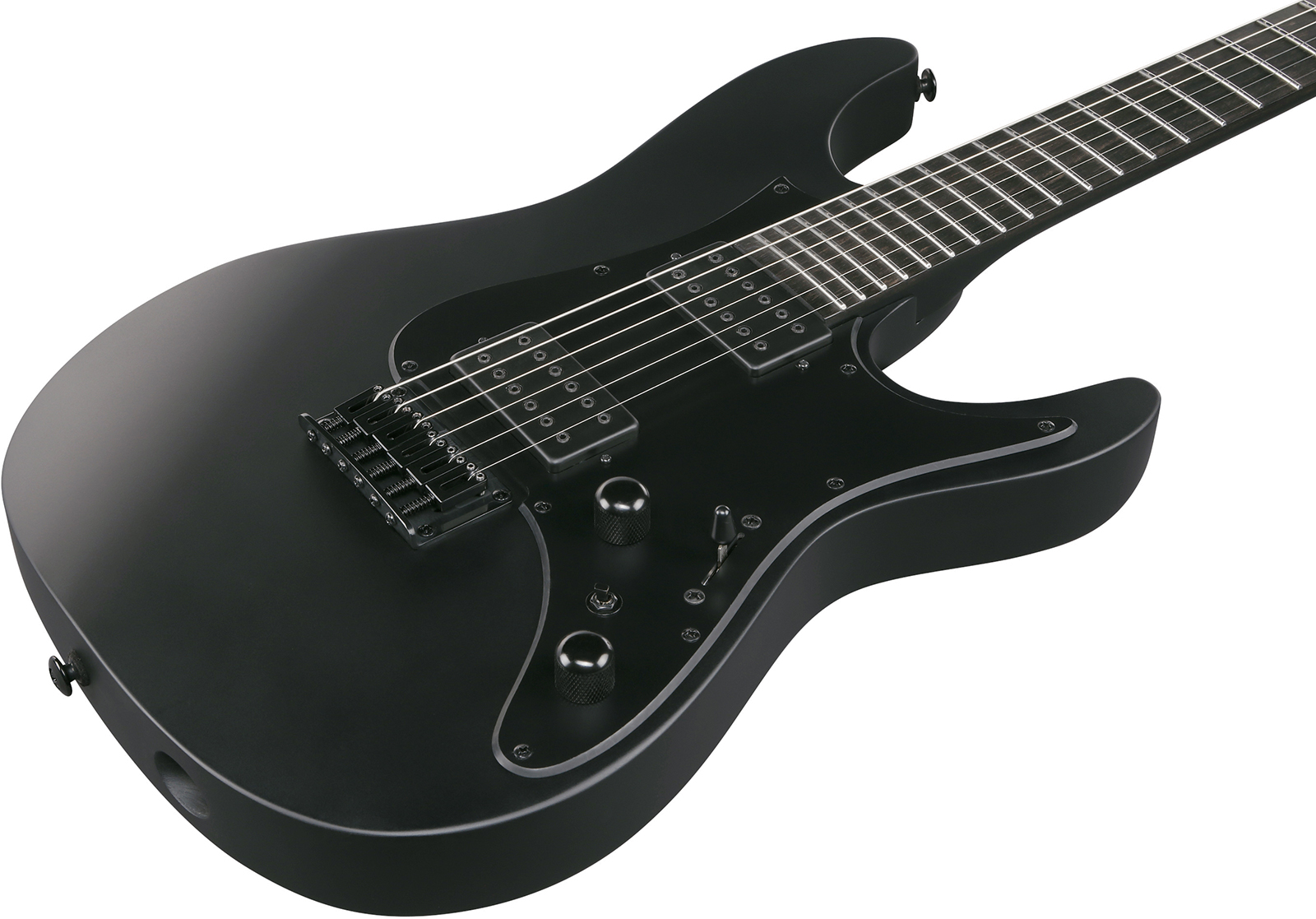 Ibanez Az41b1 Bkf Iron Label 2h Dimarzio Ht Eb - Black Flat - Guitarra eléctrica con forma de str. - Variation 2