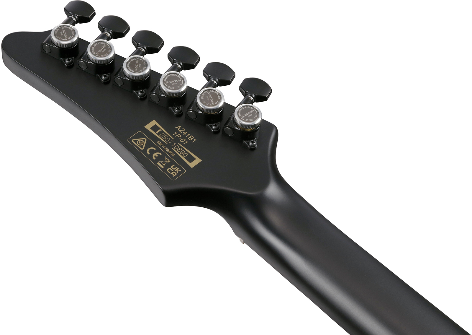 Ibanez Az41b1 Bkf Iron Label 2h Dimarzio Ht Eb - Black Flat - Guitarra eléctrica con forma de str. - Variation 4