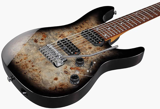 Ibanez Az427p1pb Ckb Premium 7c Hh Seymour Duncan Trem Rw - Charcoal Black Burst - Guitarra eléctrica de 7 cuerdas - Variation 2