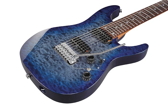 Ibanez Az427p2qm Tub Premium 2h Seymour Duncan Trem Rw - Twilight Blue Burst - Guitarra eléctrica de 7 cuerdas - Variation 2