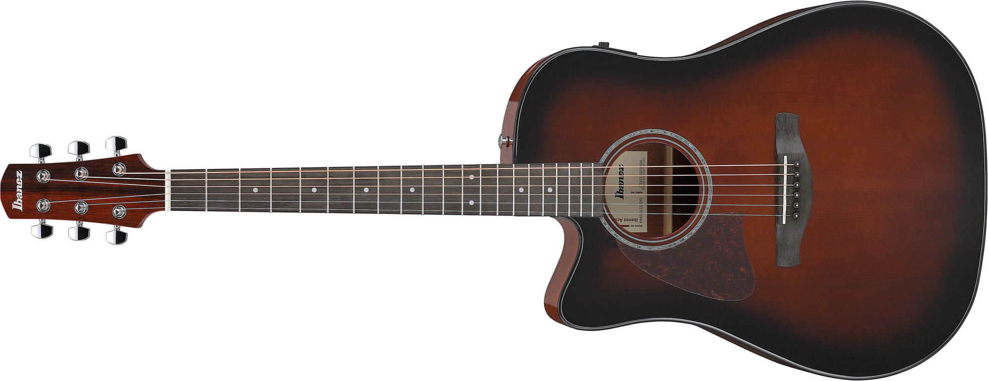 Ibanez Aad51lce Dvs Lh Advanced Dreadnought Cw Gaucher Epicea Sapele Pur - Dark Violin Sunburst - Guitarra folk - Main picture