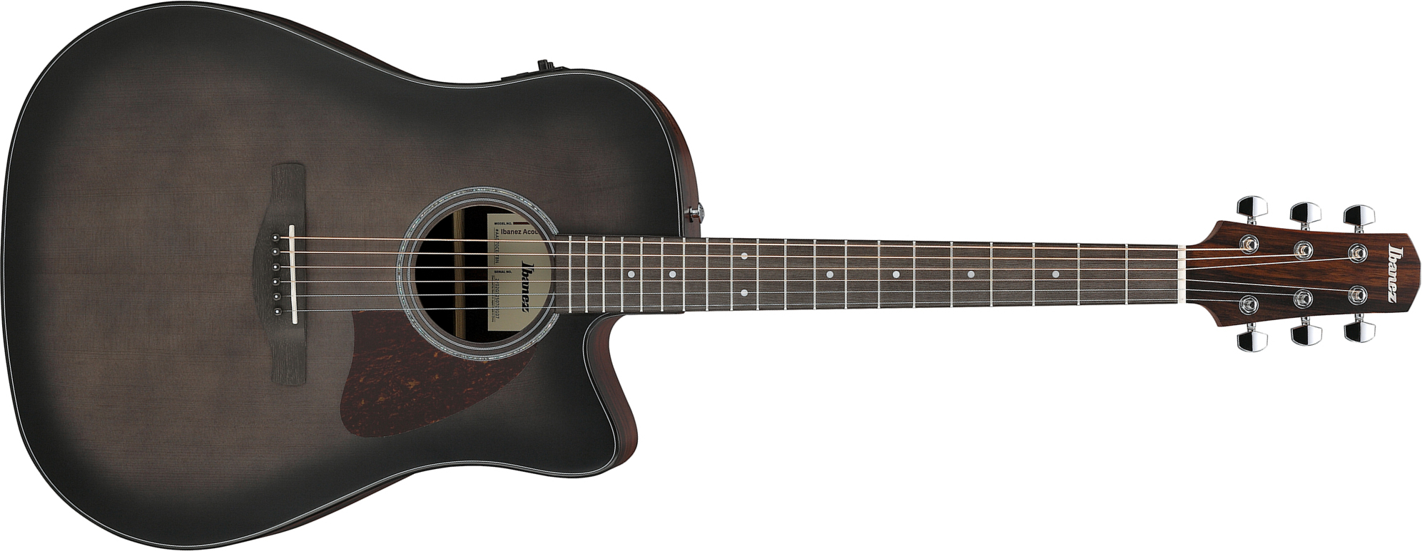 Ibanez Aad70ce Tbn Advanced Dreadnought Cw Epicea Ebene Pur - Transparent Charcoal Burst - Guitarra folk - Main picture
