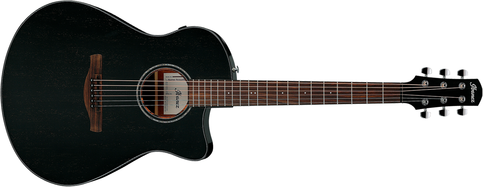 Ibanez Aam340ce Rub Advanced Auditorium Cw Tout Acajou Rw - Rustic Black - Guitarra folk - Main picture