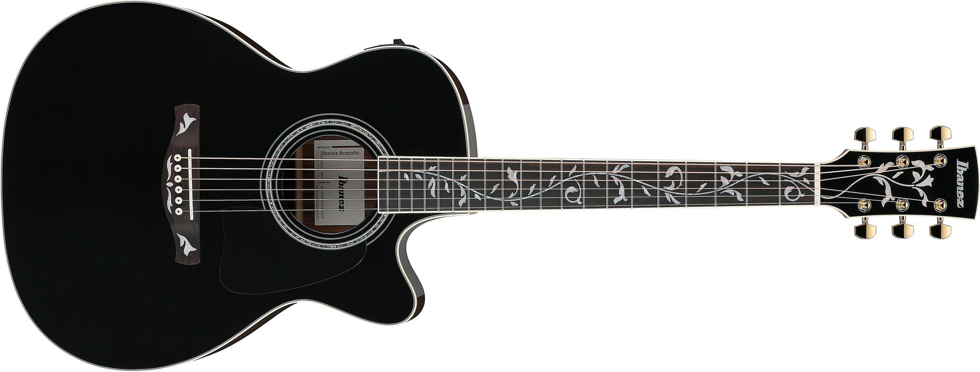Ibanez Ac391rce Bkh Artwood Grand Concert Cw Shsc Epicea Palissandre Rw - Black Top - Guitarra folk - Main picture