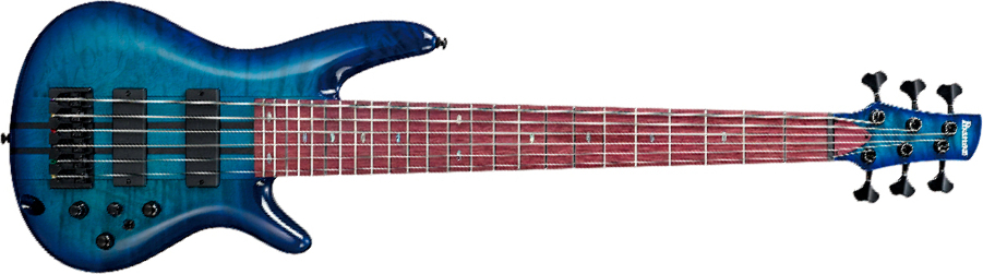 Ibanez Adam Nitti Anb306 Signature 6c Active Bartolini Pur - Transparent Blue - Bajo eléctrico de cuerpo sólido - Main picture