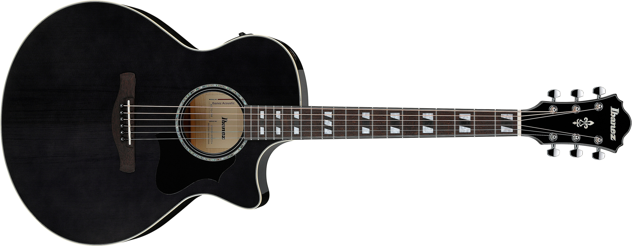 Ibanez Ae170 Tbk Concert Thinline Cw Epicea Erable Ova - Transparent Black - Guitarra folk - Main picture
