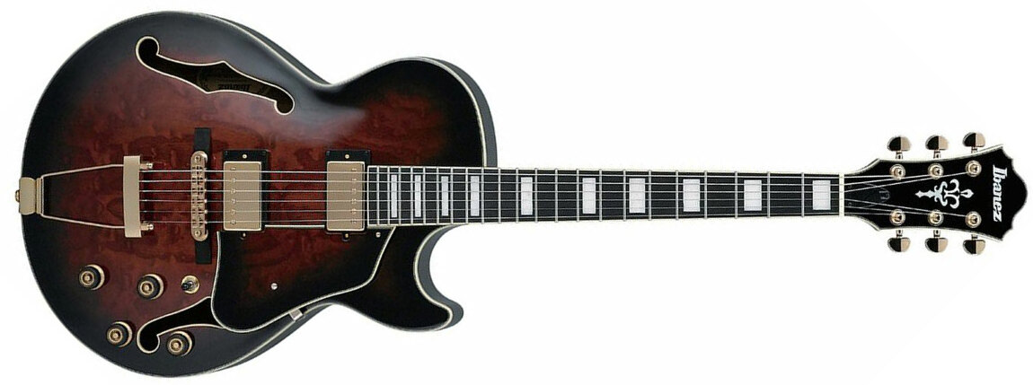 Ibanez Ag95qa Dbs Artcore Expressionist Hh Ht Eb - Dark Brown Sunburst - Guitarra elécrica Jazz cuerpo acústico - Main picture