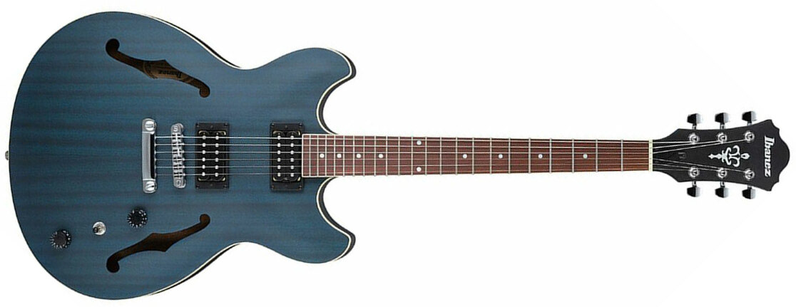 Ibanez As53 Tbf Artcore Hh Ht Lau - Trans Blue Flat - Guitarra eléctrica semi caja - Main picture